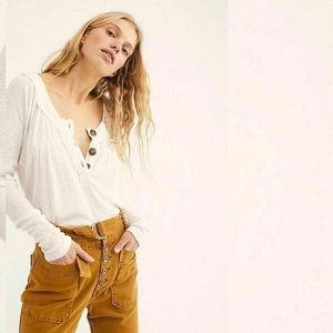 We The Free Women's Must Have Thermal Henley Top in White Medium